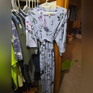 Jessica Simpson Floral Maxi Dress - Lavender and Navy